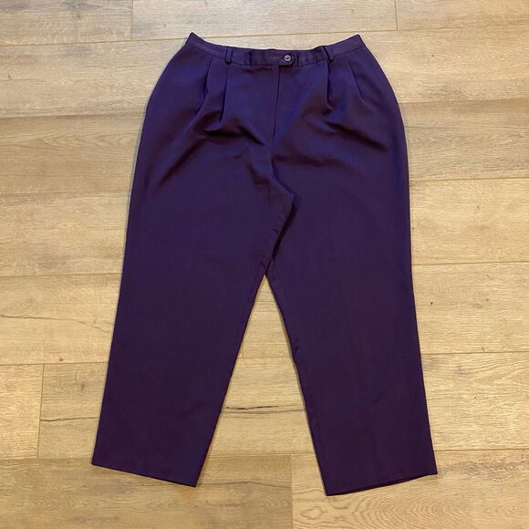 C.B. Collections Casual Pants ~ Sz 16PS ~ Purple ~ High Rise ~ 25" Inseam - Picture 2 of 7